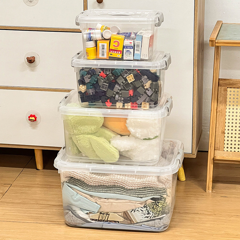 Children's Toy Storage Box Household Large-Capacity Snack Book Plastic Storage Box Thickened Medicine Storage Box with Lid