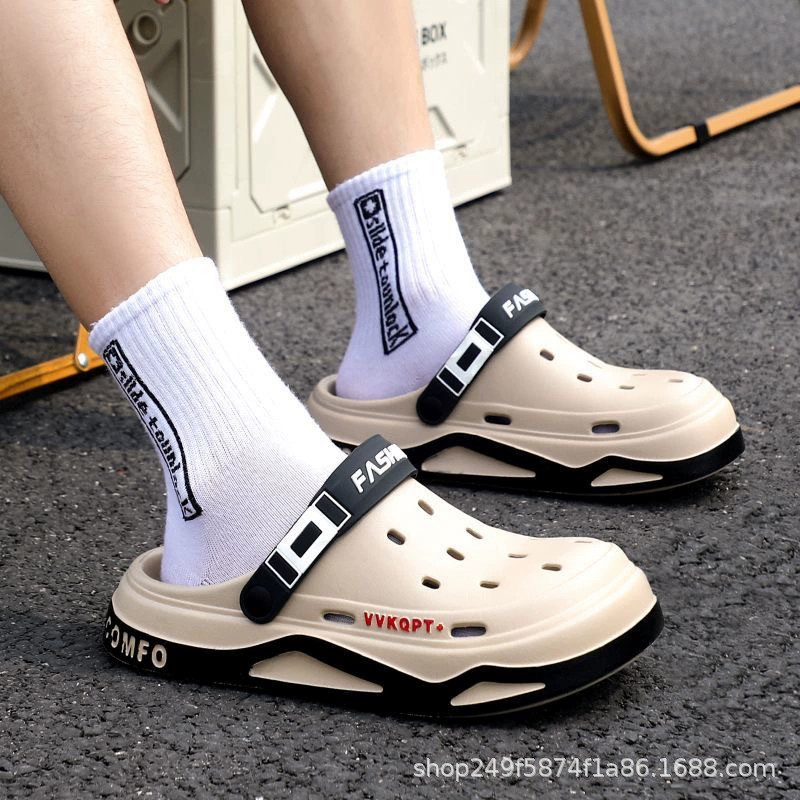 Обувь с толстым дном для мужчин летом носить модную дышащую пляжную обувь