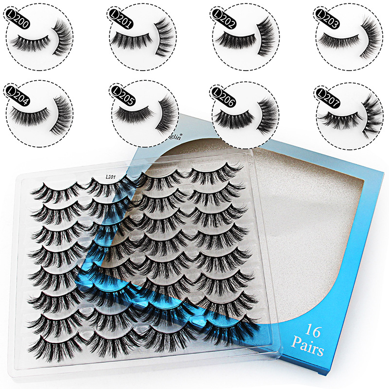 16 Pairs Of Mixed Mink Thick And Exaggerated False Eyelashes display picture 1