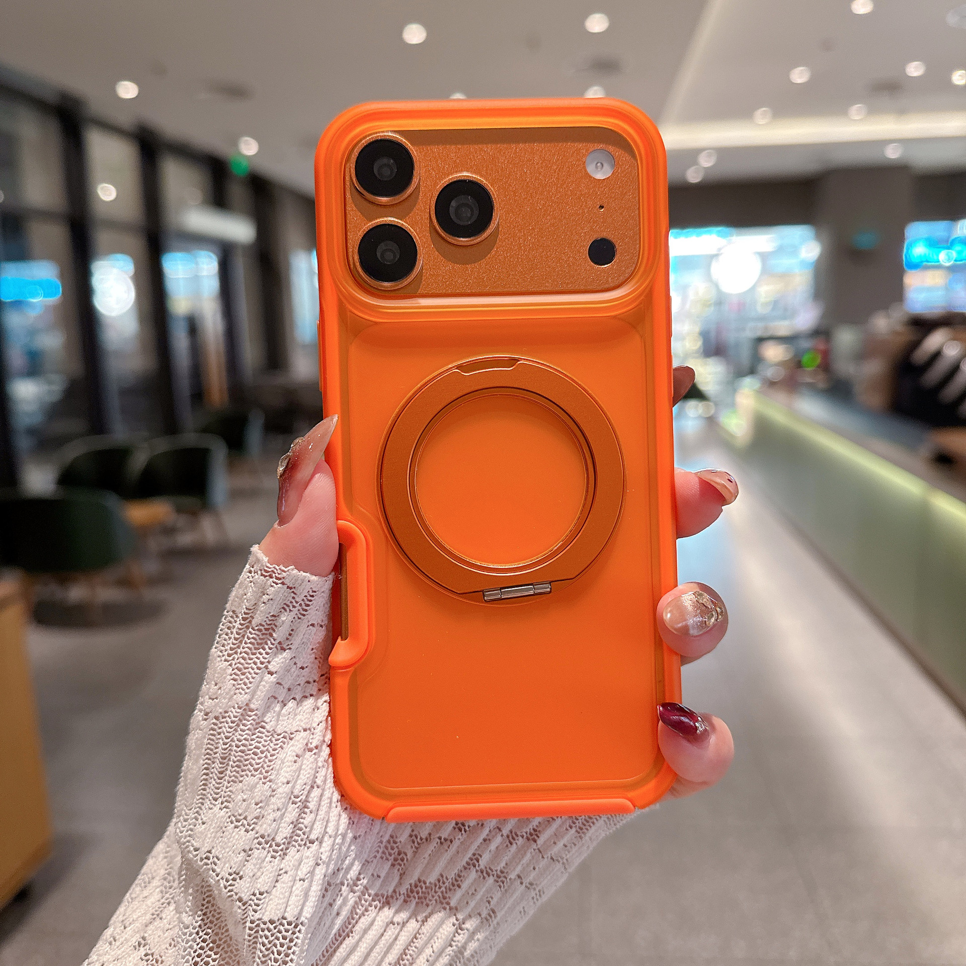 Nuevos productos de explosión transfronteriza adecuados para iPhone17PM 360 soporte grueso de caso de teléfono móvil, piel de caso de teléfono a prueba de caídas