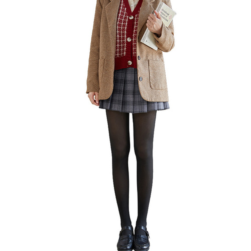 Autumn and winter stockings bare legs artifact fake translucent pantyhose for women plus velvet stewardess gray one-piece leggings thickened leggings