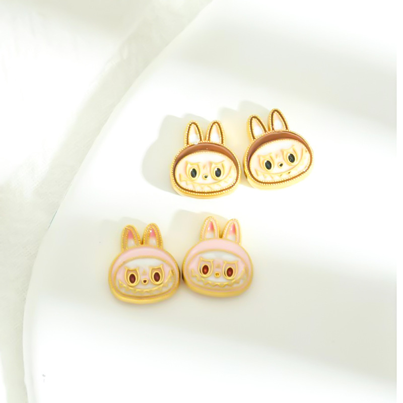 色保持ゴールデン diy 漫画かわいいラブブブブレスレットネックレスラブブブスペーサービーズ手作りロープ材料卸売|undefined