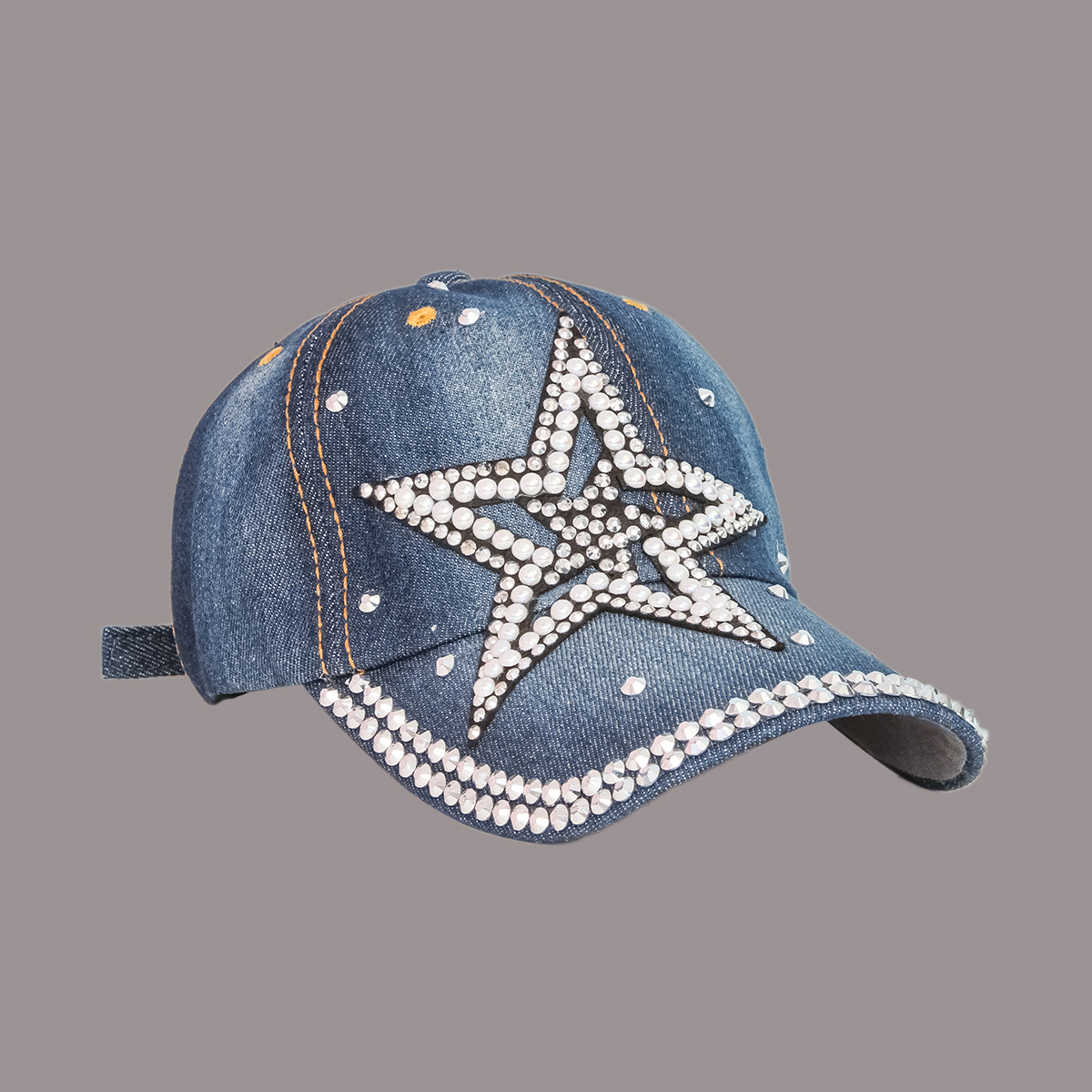 Blue Color Fashion Five-pointed Star Sunshade Sunscreen Wide Brim Cap Wholesale
