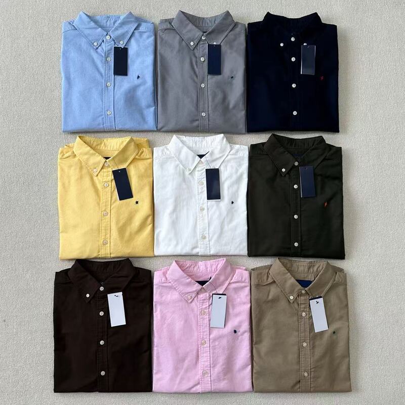High-end/Scannable Oxford Cloth Shirt with Pony Embroidery, Long Sleeve, New Autumn Product, Loose Fit, Classic Style for Men and Women