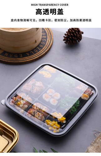 BB4C wholesale four-square and six-square sushi platter square glacier bucket sashimi takeaway packaging box