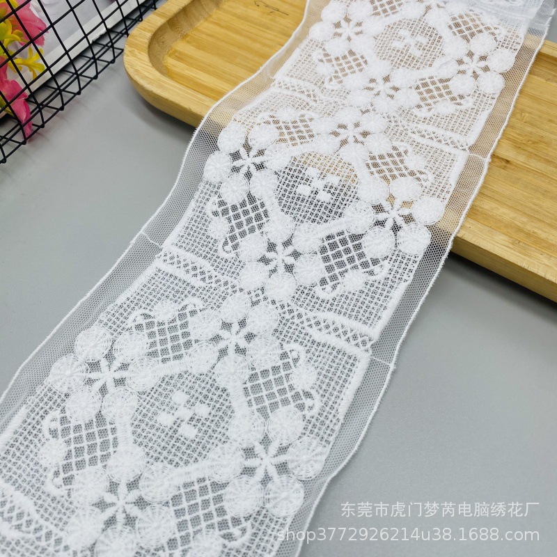 棉线花边 11cm刺绣网纱花边 衣服童装花边 洛丽塔裙摆网布花边