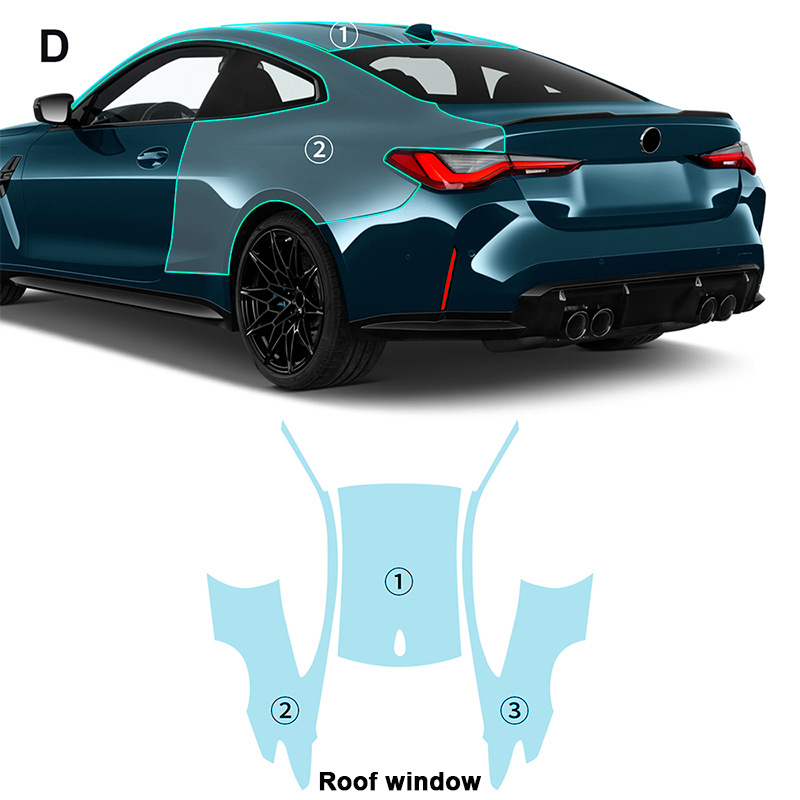 Cross-border exclusive for BMW M4 Coupe G82 21-24 TPU invisible paint protective film anti-scratch