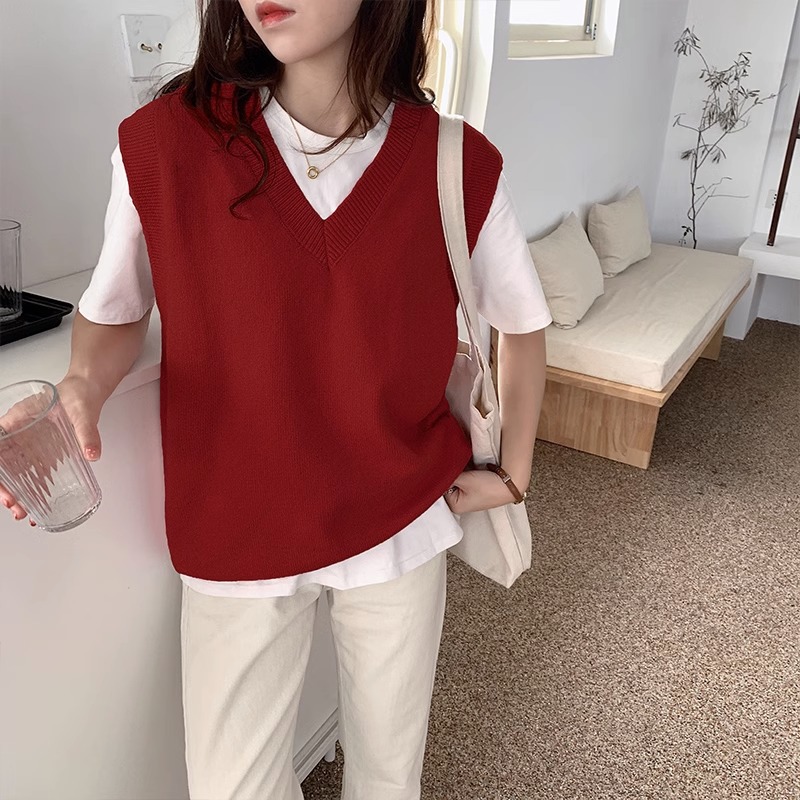2024 primavera y otoño nuevo estilo suelta vintage suéter de punto Chaleco de las mujeres chaleco estilo coreano versátil abrigo image 5