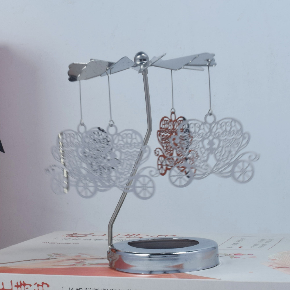 Profesional INS Amazon fabricante romántica aromaterapia vela de vidrio cubierta inteligente giratoria de acero inoxidable candelabro linterna