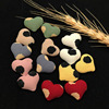 Cloth bag love button DIY leopard dot cloth buckle heart -shaped flat bottom button peach heart jewelry accessories