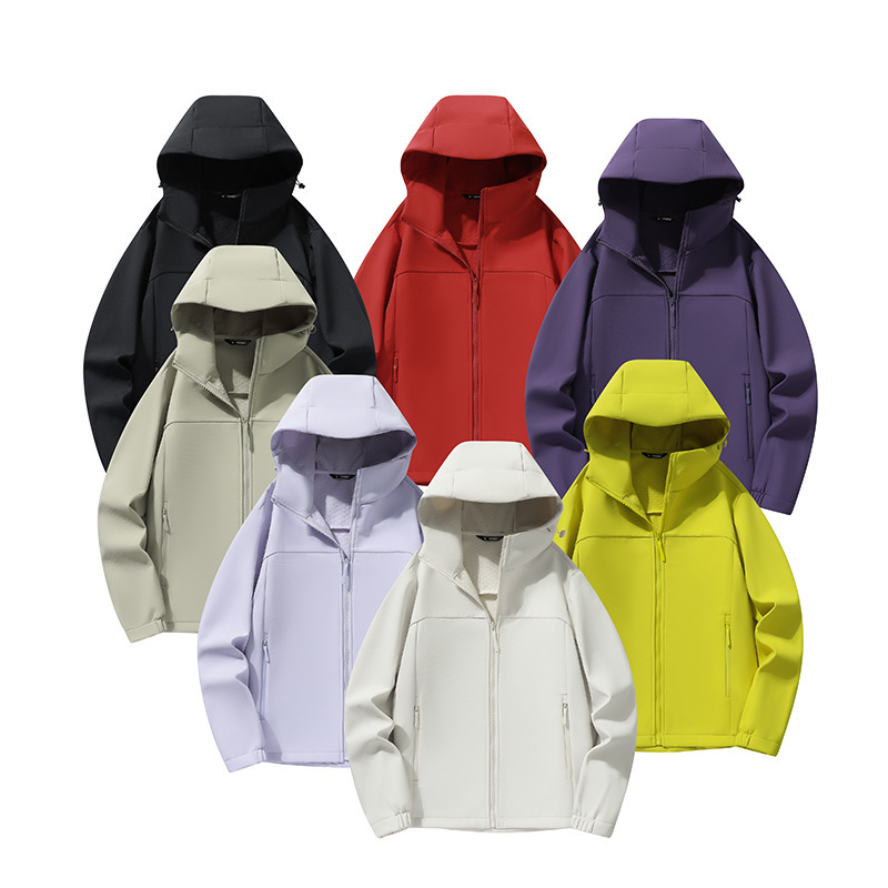 Softshell jacket for men and women, outdoor windproof and waterproof single-layer jacket for hiking, sports, and mountaineering, wholesale