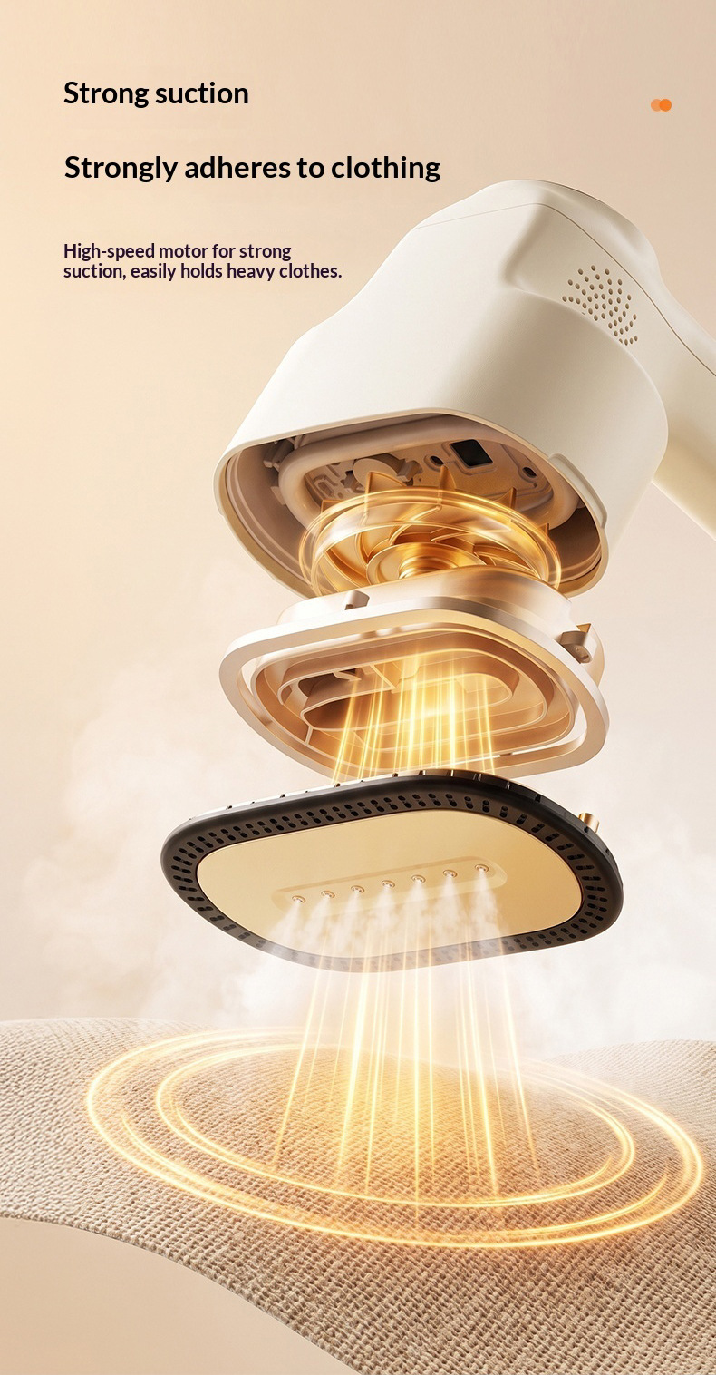 Adhesive Hanging Garment Steamer, Two-Level Suction, Dry and Wet