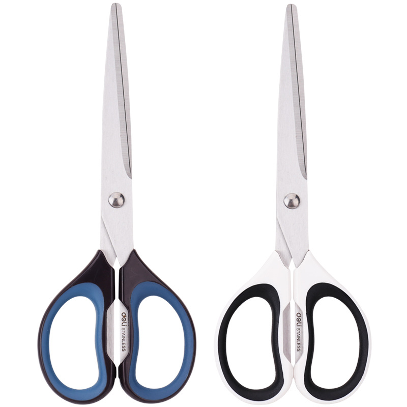 Delik 6058 tijeras de hoja larga de 175mm mango de goma suave tijeras de acero inoxidable para oficina doméstica
