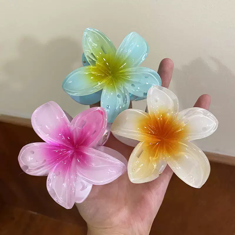 4厘米鸡蛋花抓夹小号发夹发量多头饰女春夏高级感后脑勺盘发批发