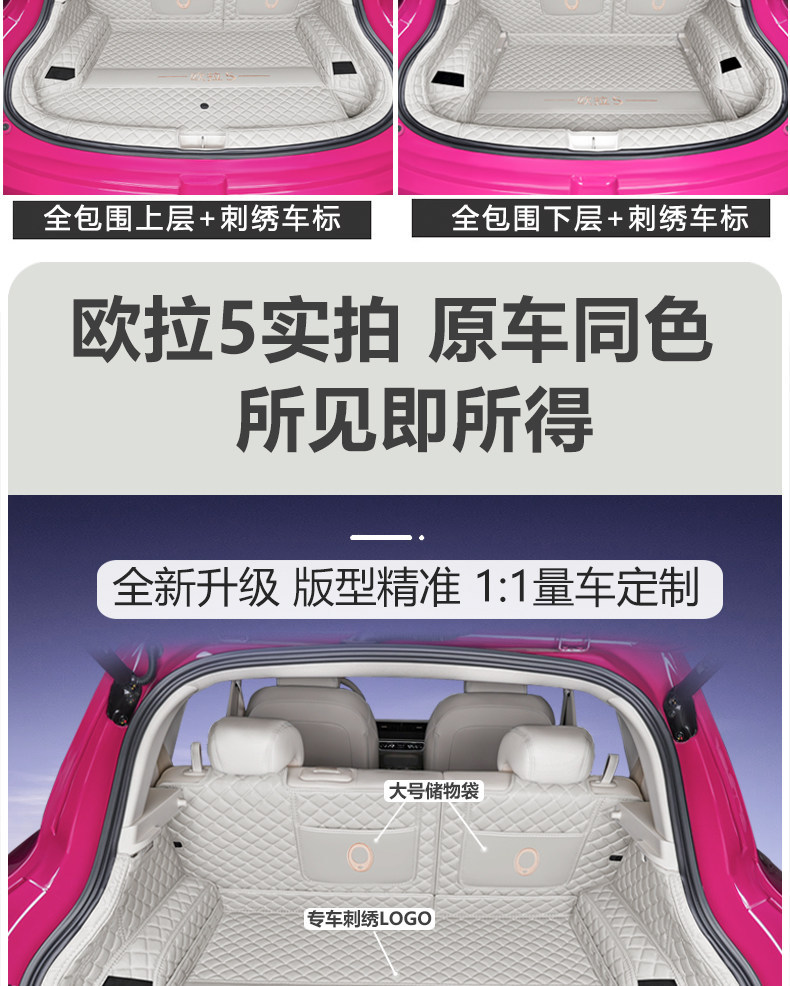 26 New Model Ora 5 Trunk Mat Full Surround Car Interior Modification Decorative Accessories Trunk Mat