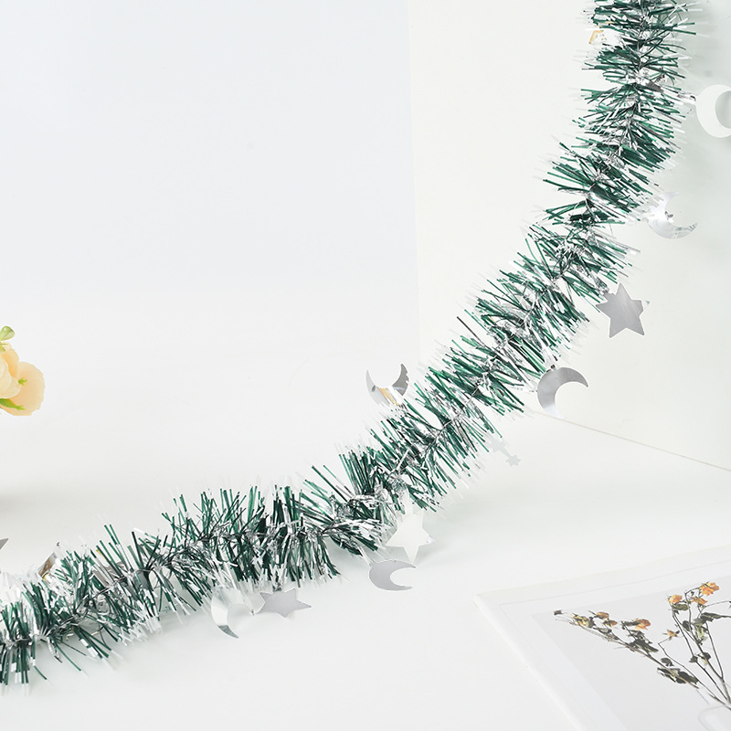 Decoración de festivales transfronterizos, estrellas, luna, barras de colores, fiestas navideñas, celebraciones, arreglos de eventos, tiras de lana