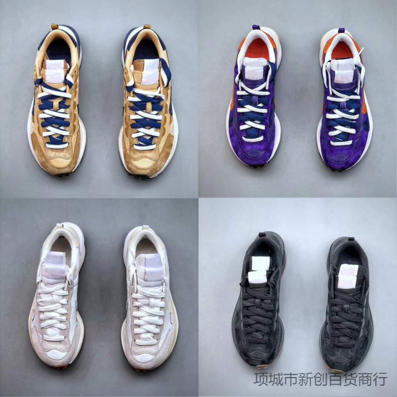 Sacai 3.0 Waffle 3rd Generation Khaki Pure Original Edition Co-branded Deconstructed Height-Increasing Unisex Sports Casual Dad Shoes