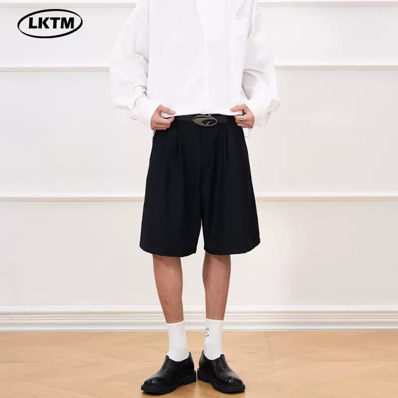 LKTM男装#2025夏季日系廓形西装短裤男潮牌cityboy情侣休闲五分裤