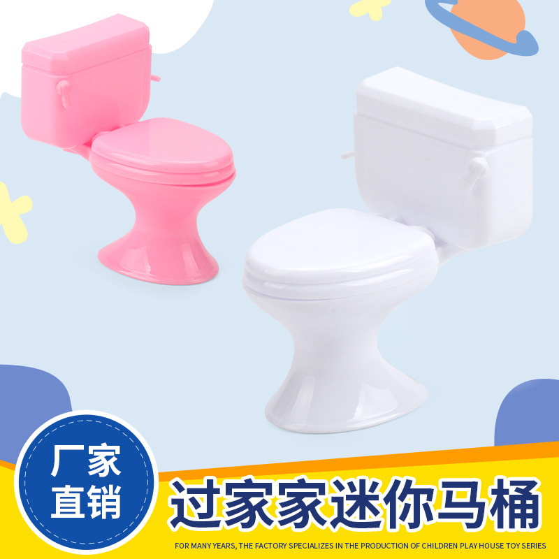Miniature Pretend Play Toilet Toy, Dollhouse Realistic Furniture, Bathroom Scene Creative Decoration