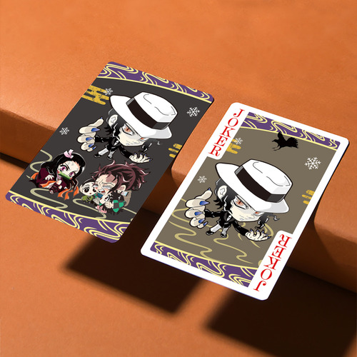 鬼灭之刃儿童创意扑克牌卡通动物趣味卡牌桌游数字纸牌游戏