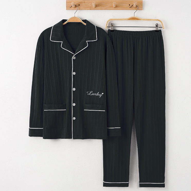 Pijamas de tres piezas pantalones cortos de manga corta de verano para hombres traje 100% algodón más tamaño delgado desgaste para el hogar suelto juventud