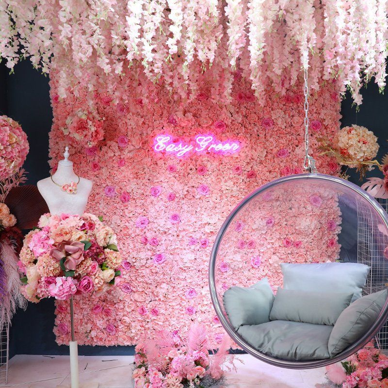 L1X仿真花墙直播间背景墙墙面装饰室内门店布置婚庆美容院假花