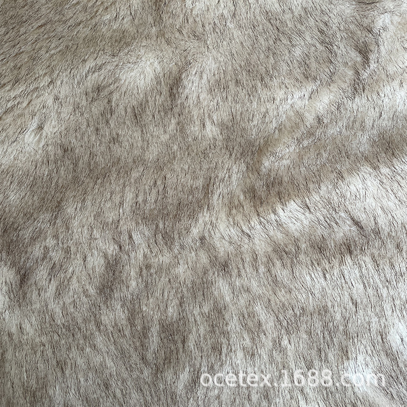 毛尖印托卡毛面料毛绒玩具布料秋冬季服装领子面料围巾布厂家供应