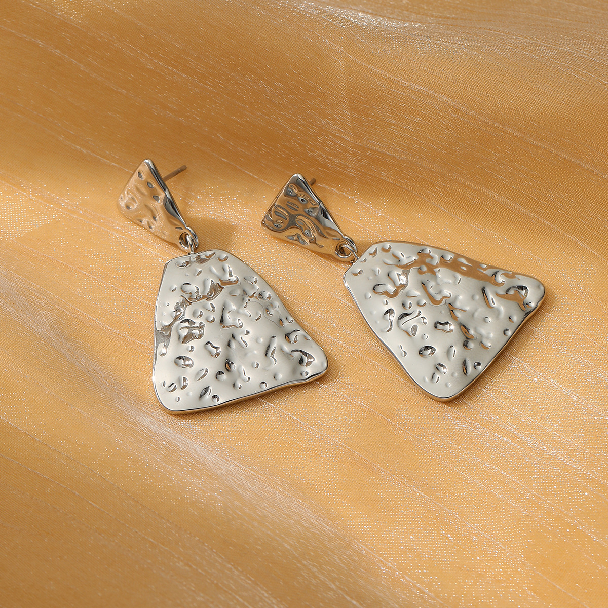 Real Gold Plated Plating Material PVD Coated Real Gold Plated Triangle Square Heart Shape 304 Stainless Steel Simple Style Waterproof Non Tarnish Drop Earrings
