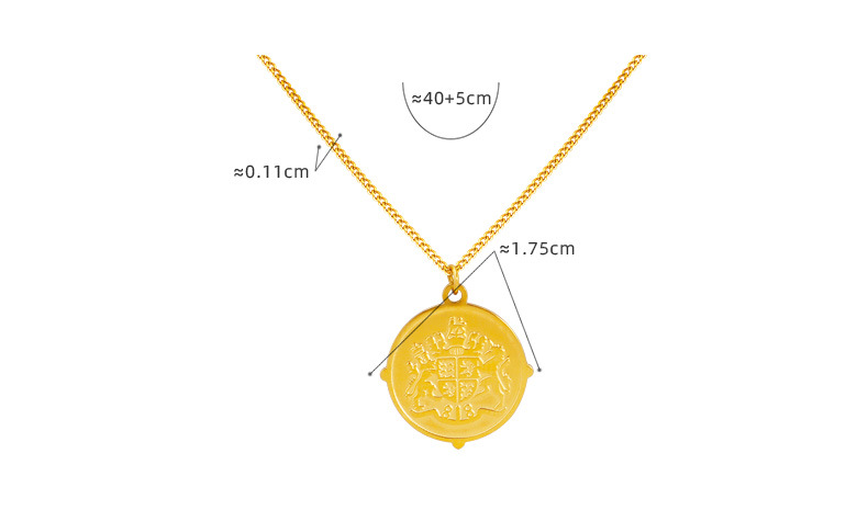 Amulet Pattern Necklace Thai Ethnic Gold Titanium Steel Chain_voghion.com