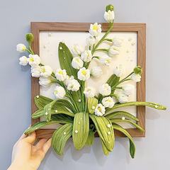 スズランの花の額縁ブーケ、手作りDIY素材パック、誕生日プレゼント、組み立て式、クリエイティブで爽やかなスズラン