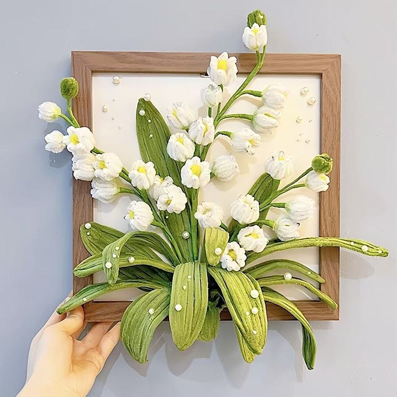 スズランの花の額縁ブーケ、手作りDIY素材パック、誕生日プレゼント、組み立て式、クリエイティブで爽やかなスズラン|undefined
