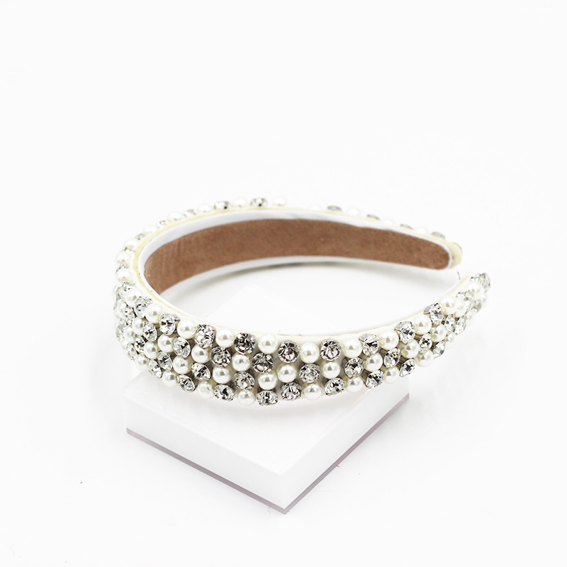 Baroque Diamond-studded Pearl Exquisite Headband display picture 2