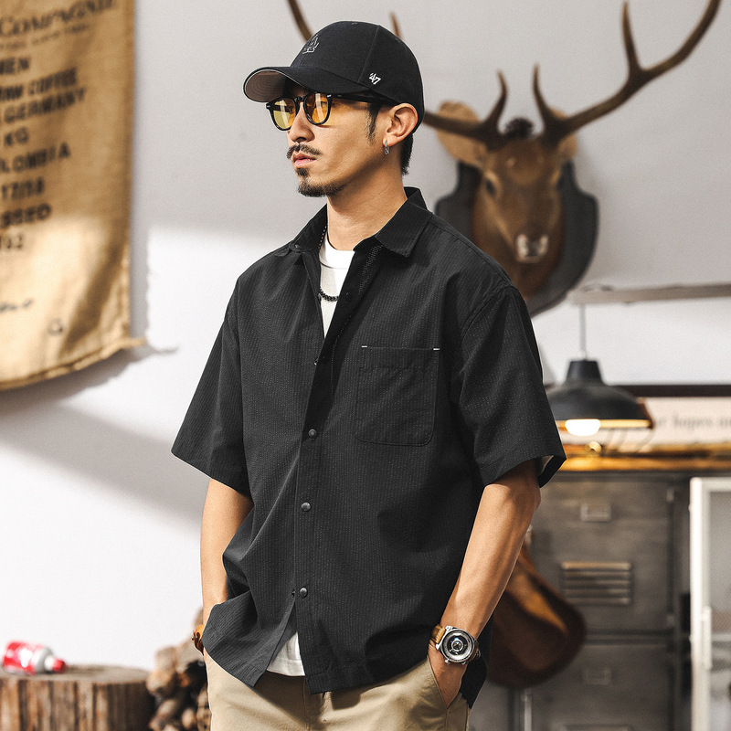 [Zero Pressure Intelligent Quick Drying] Short-sleeved Men's Summer Cool Shirt 2025 New Half-sleeved American Retro Shirt