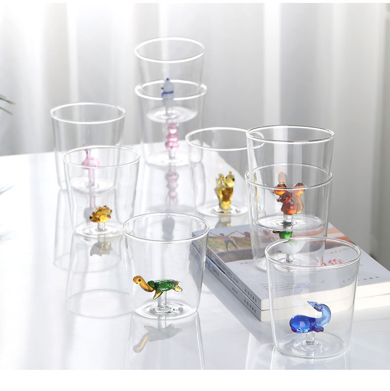Three-Dimensional Cartoon Style Handleless Cute Simple Household Glass Single-Layer Juice Cold Drink High Borosilicate Glass