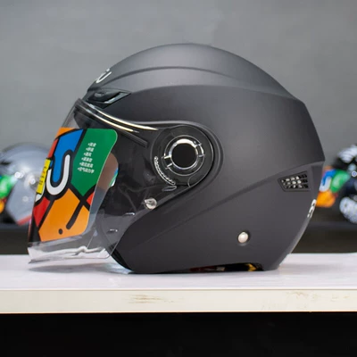 Three-Quarter Helmet Spring Cycling – Motosiklet kaskı (dəbilqə) - matte-black-m-53-56cm