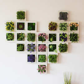 仿真多肉植物墙装饰 创意壁挂假话绿植背景墙相框墙立体壁画挂件
