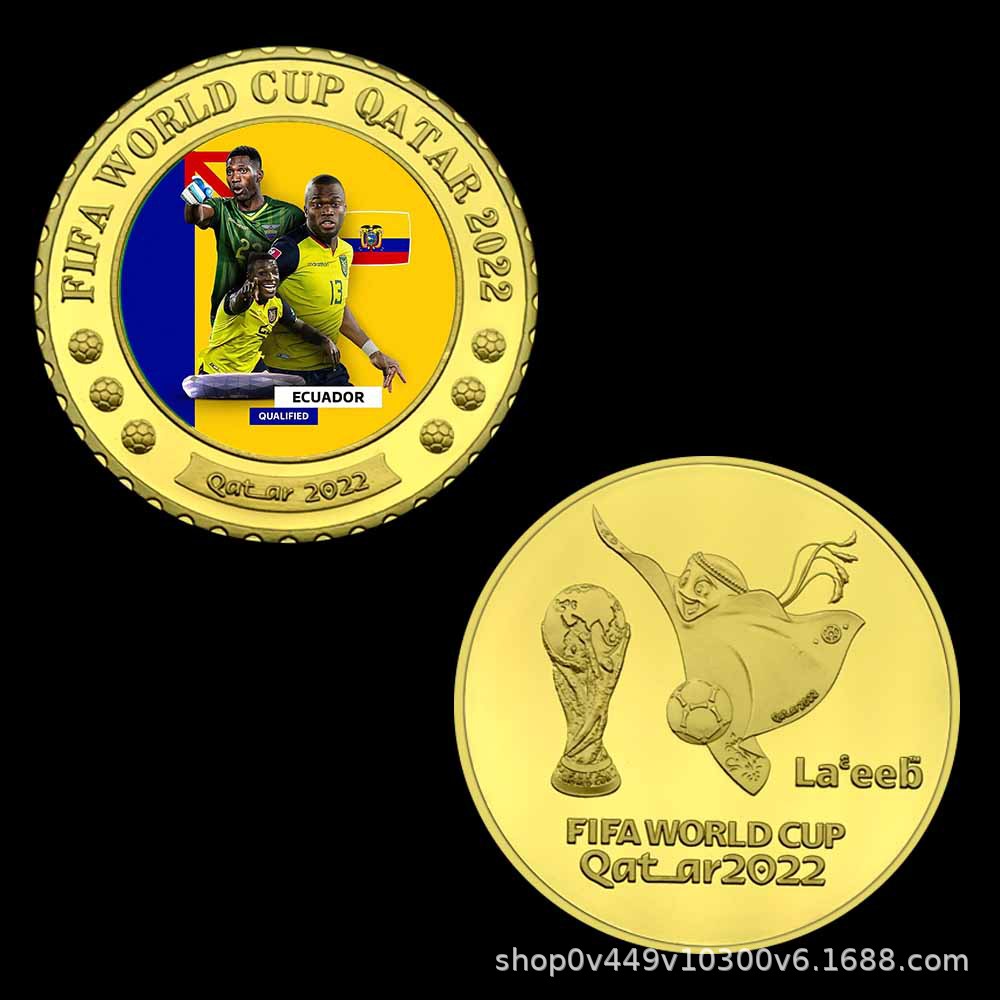 Monedas conmemorativas de la Copa del Mundo de Qatar 2022 32 estilos Monedas por mayor de varios países Colección de fans de fútbol