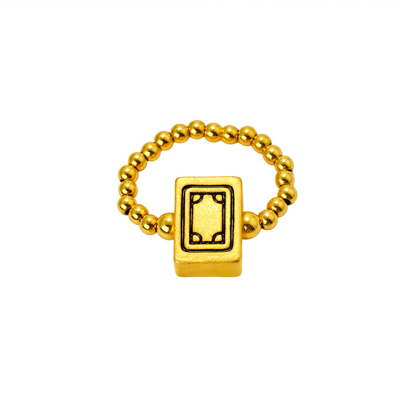 Una vez que lo use, obtendrá Mahjong rojo fortuna anillo femenino nicho diseño índice dedo anillo elástico ajustable