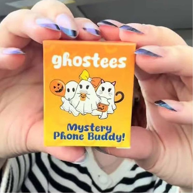 Ghostees Mystery Phone Buddy鬼魂南瓜粘贴式手机装饰小雕像桌面|undefined