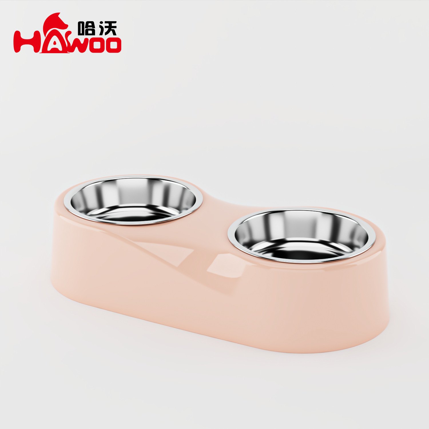 Nuevo original gato tazón caja de color 8 palabras doble tazón ASB Acero inoxidable separado diseño gato agua tazón mascotas suministros