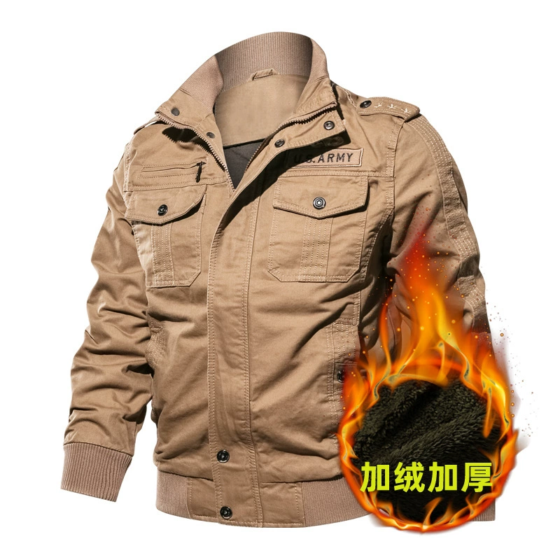 Трансграничная зимняя куртка из выстиранного хлопка AliExpress, мужская куртка в стиле милитари Ebay Amazon, Мужская утолщенная флисовая подкладка больших размеров