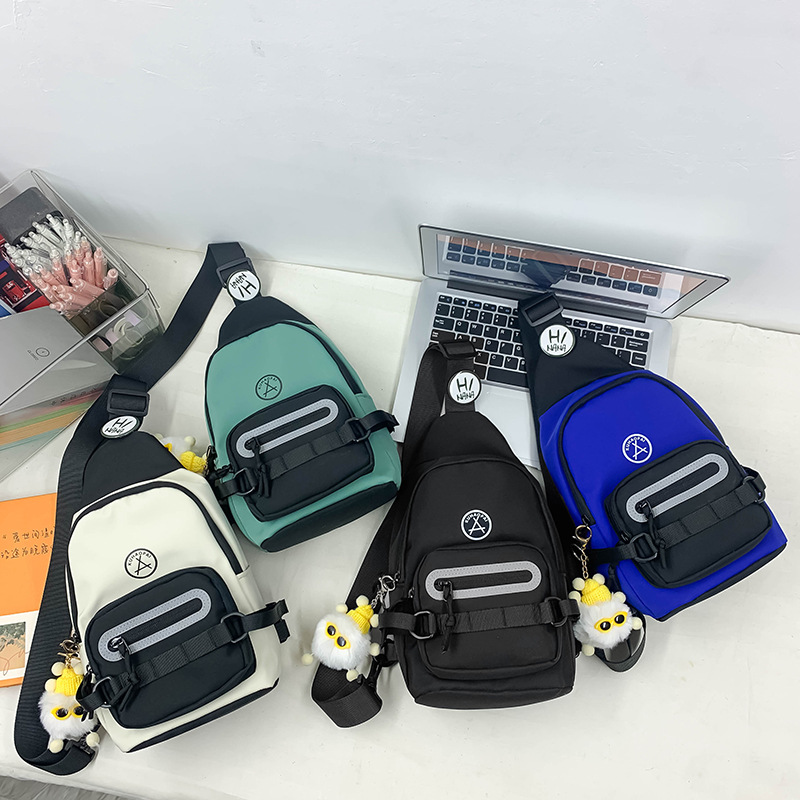 Bolsa de mensajero para niños de estilo coreano bolsa de pecho para niños guapos de moda bolsa de lona de gran capacidad para hombres y niñas