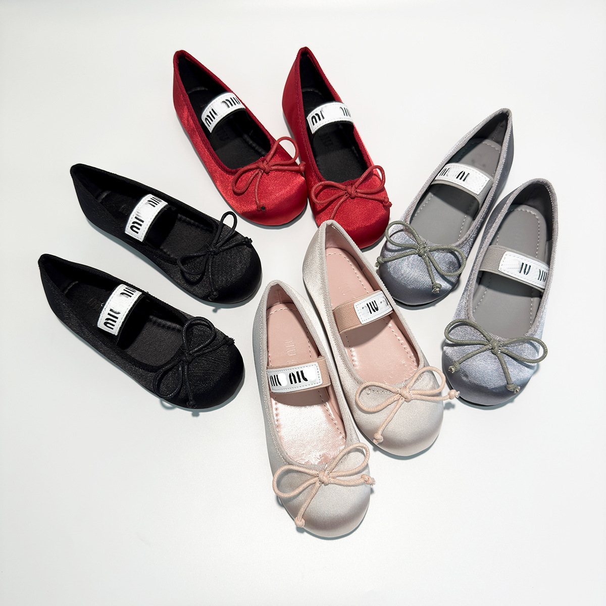 Cross-Border Girls Princess Shoes Bow Ballet Shoes with Skirt Spring & Fall Silks and Satins Soft Bottom Baby Performance Leather Shoes