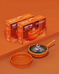 Sunake Flat Pan Company Annual Meeting Welfare Gift Batch Maifanstone Eight-Angle Pot Household Double Layer Steamer Non-Stick Wok