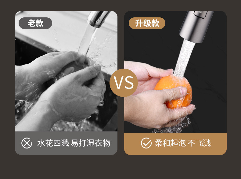 Kitchen faucet extender, splash-proof water pipe, universal rotatable multi-functional joint, pressurized foaming device, water nozzle undefined