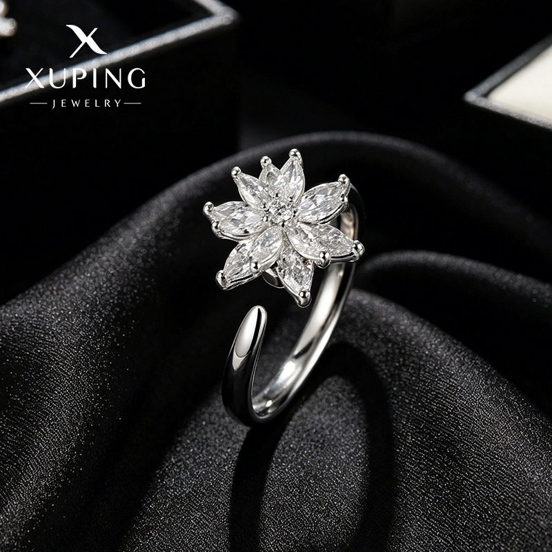 Xuping nuevo anillo giratorio de sol de moda nicho de diseño elegante temperamento simple anillo de dedo para mujeres