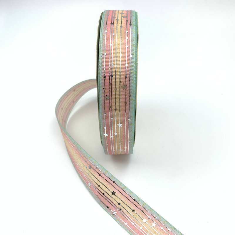 Gradiente estrella de hilo caliente plata bar soporte dorado cinta hecha a mano DIY transferencia térmica impresión colorida cinta de impresión embalaje
