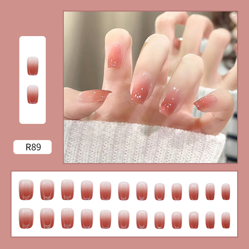 Use parche de uñas pegatina de uñas de dibujos animados corto parche de uñas falso desmontable terminado rubor parche de uñas