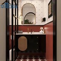 黑色法式复古风浴室柜陶瓷一体盆组合洗漱台洗手盆柜藤编日式卫浴