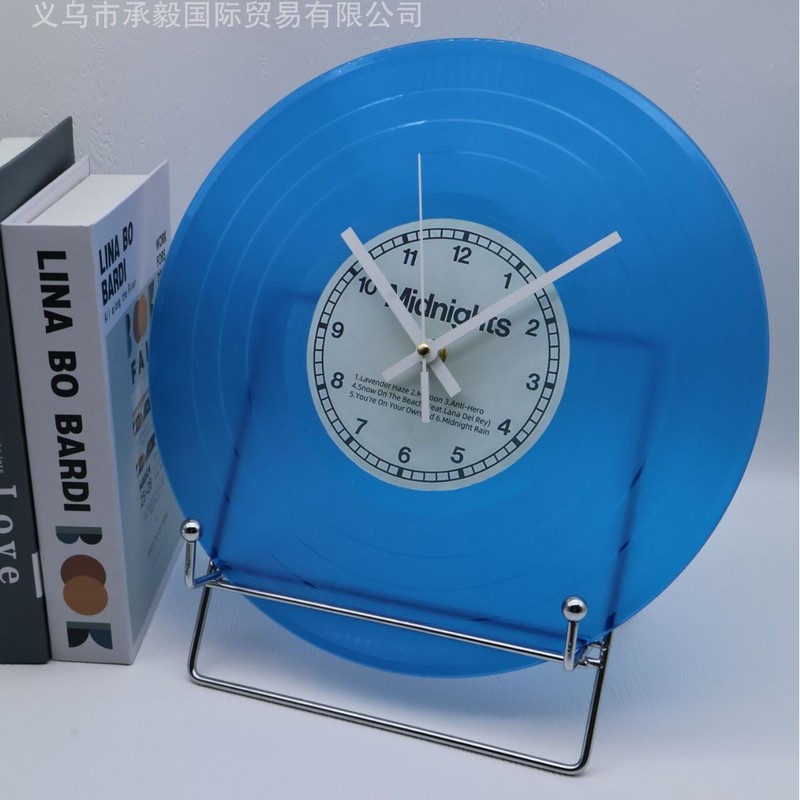ins风彩色唱片挂钟彩胶黑胶唱片挂钟高档静音钟表家居装饰礼物|undefined
